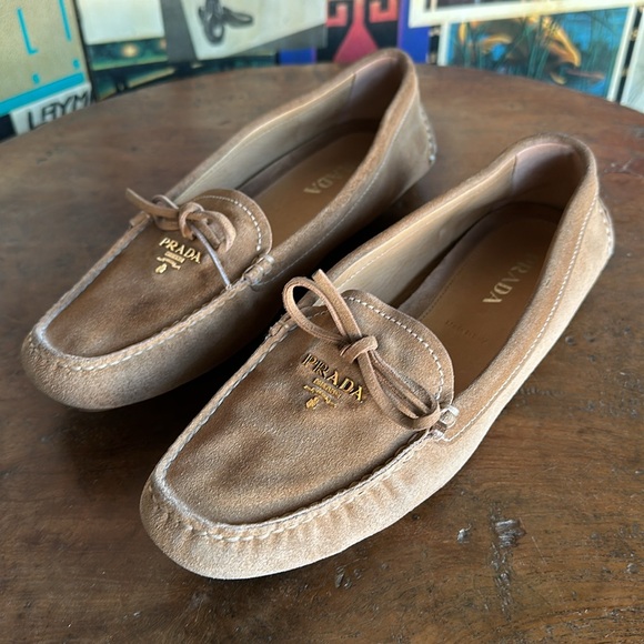 Authentic Prada Suede Loafers sz 39 1/2 - Picture 2 of 14